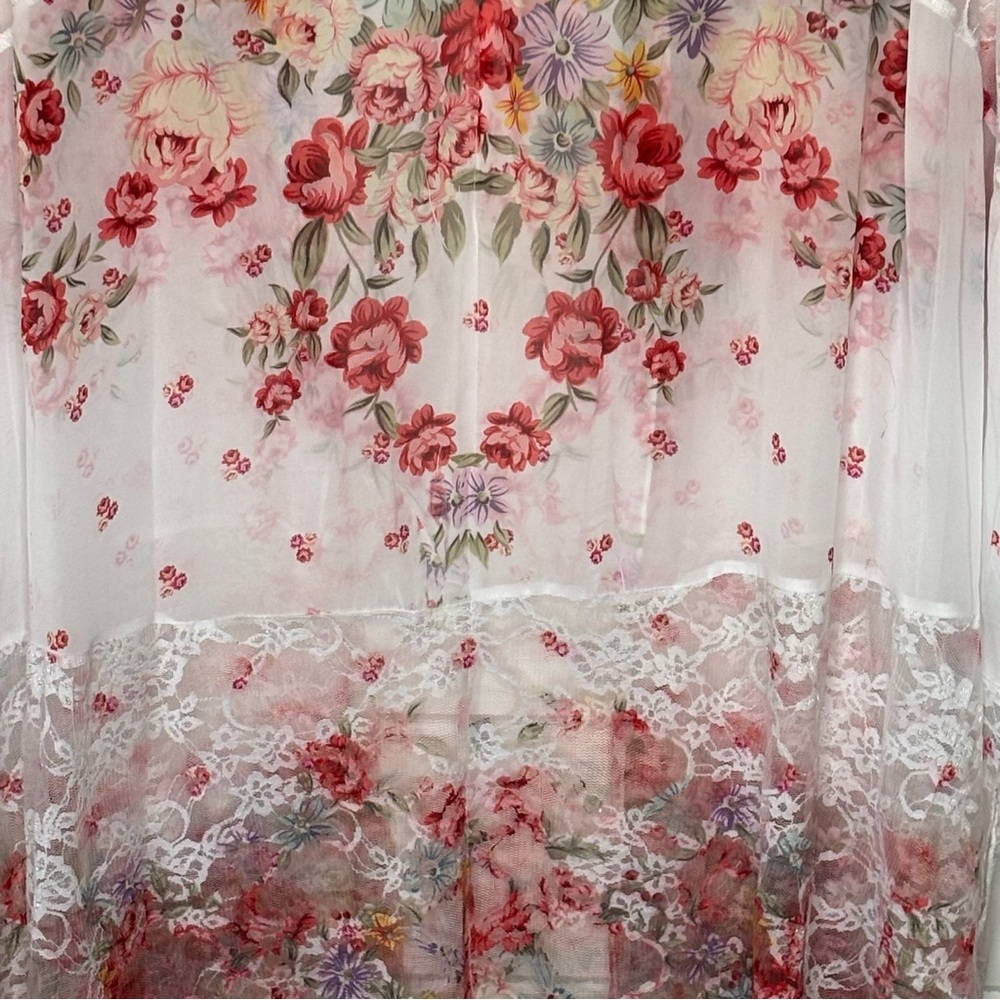 Brittany Black Printed Very Floral Relaxed Fit Kimono Loose Cover Up Women’s 1XL - Picture 10 of 12